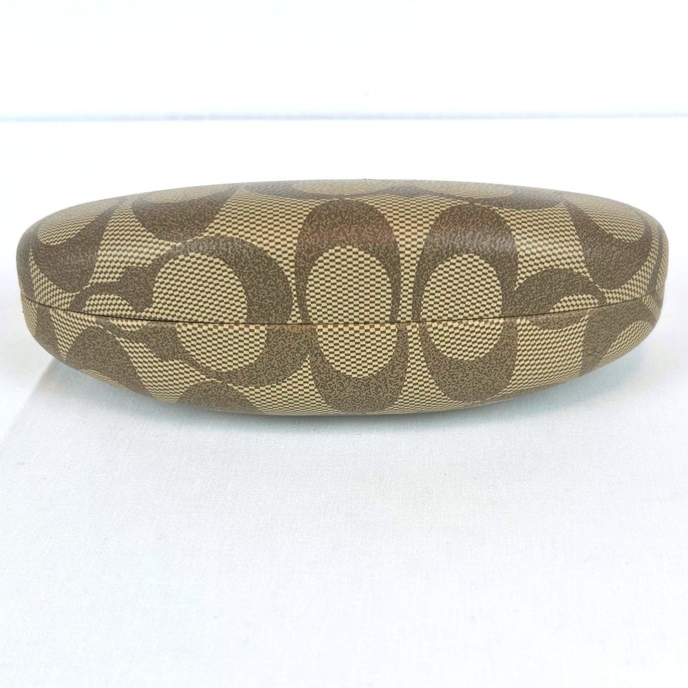 Coach‎ Signature C Monogram Hard Shell Sunglasses Eyeglasses Case Brown Tan